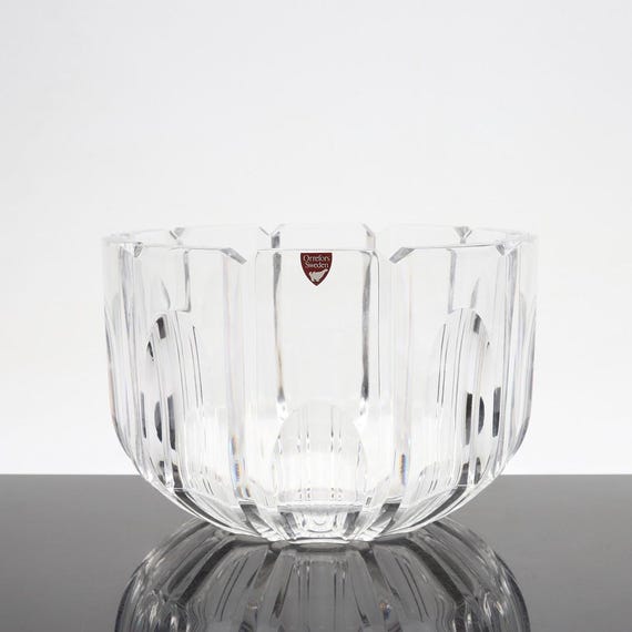 Signed Gunnar Cyrén Orrefors “ASEA 100 år” Crystal Bowl – Limited Edition Swedish Art Glass, Mid Century Modern Collectible