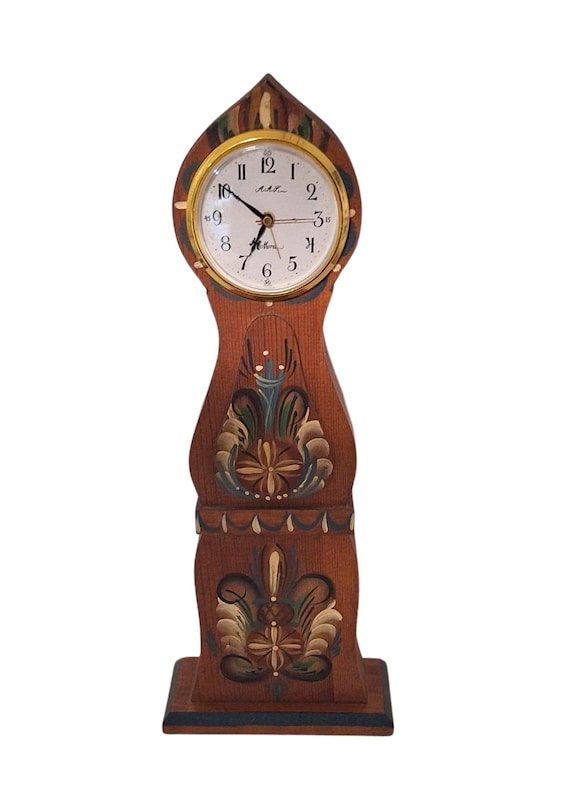 Authentic Swedish Nils Olsson Mora Clock ,Swedish Nils Olsson desktop Grandfather clock Scandinavian style Collectible Clock 1970's Clock ,