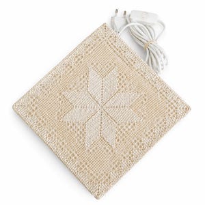 Lámpara colgante de ventana vintage sueca de ganchillo, lámpara colgante tradicional de encaje de lino hecha a mano "Näversöm", aplique de pared de estilo nórdico cottagecore.