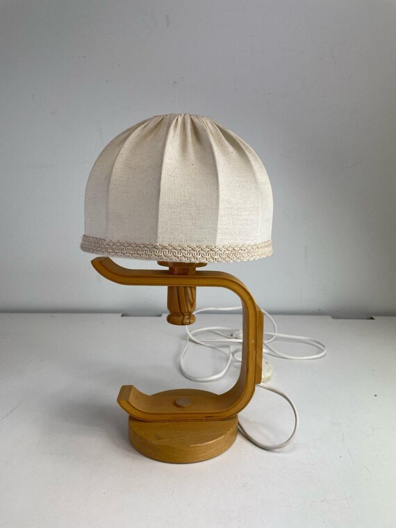 Mid Century Modern Pine table lamp, designed and manufactured in Sweden, 1970s