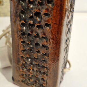 Brutalistischer Keramik-Lampenfuß – handgefertigte Keramikleuchte aus der Mitte des 20. Jahrhunderts, Vintage-Studio-Kunstdesign Bild 4