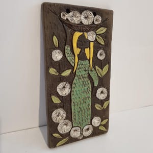Vintage Wandbild schwedischer Keramik – Ninnie Keramik – Mid Century Modern Relief Art
