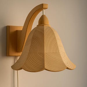 Mid Century Modern Pine Wall Lamp: Swedish Design, 1970s