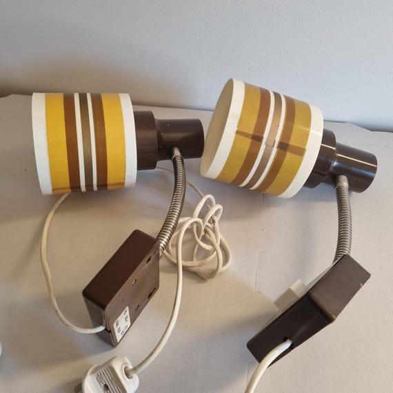 Vintage Scandinavian Wall Lamps - 1970s Mid Century Reading Lamps Pair