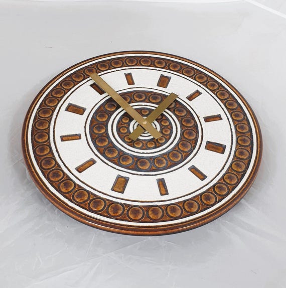 Vintage ceramic wall clock by Britt-Louise Sundell for Gustavsberg, Sweden. 1960s. Mid century modern. Scandinavian Pottery