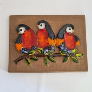 Schwedische Keramik Vogel Wandplakette - Deco Helsingborg, 1960er Jahre Mid-Century