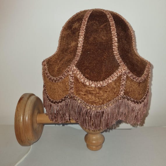Swedish Mid-Century Vintage Wall Lamp – Vintage Velvet Lampshade, Retro Scandinavian Design