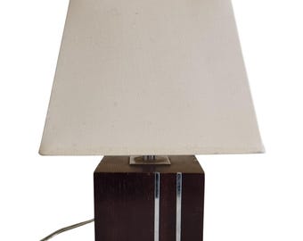 Vintage Markslöjd Table Lamp: Scandinavian Pinewood & Brass Accent