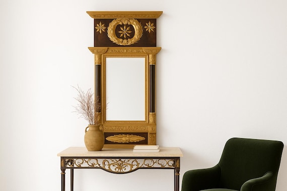 Regal Swedish Empire Mirror - Exquisite Neoclassical Accent