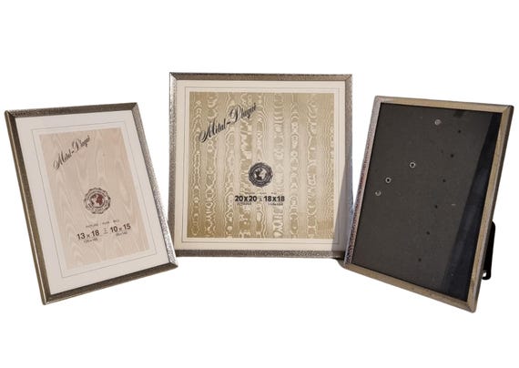 Vintage Scandinavian Bronze-Silver Metal Picture Frame Set - Elegant Nordic Home Decor and Gift