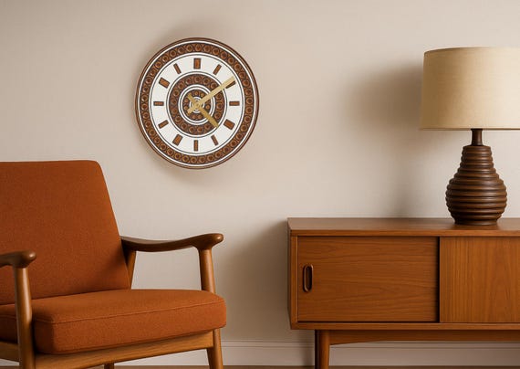 Vintage ceramic wall clock by Britt-Louise Sundell for Gustavsberg, Sweden. 1960s. Mid century modern. Scandinavian Pottery