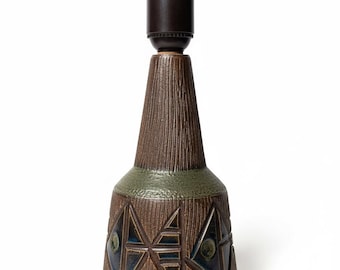 Brutalist ceramic lamp base – hand crafted mid century pottery lighting, vintage studio art design