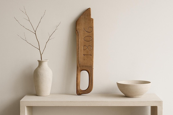Antique Scandinavian Butter Paddle 1806 – Rustic Hand-Carved Wooden Tool, Folk Art Decor, Wabi-Sabi Farmhouse Kitchen