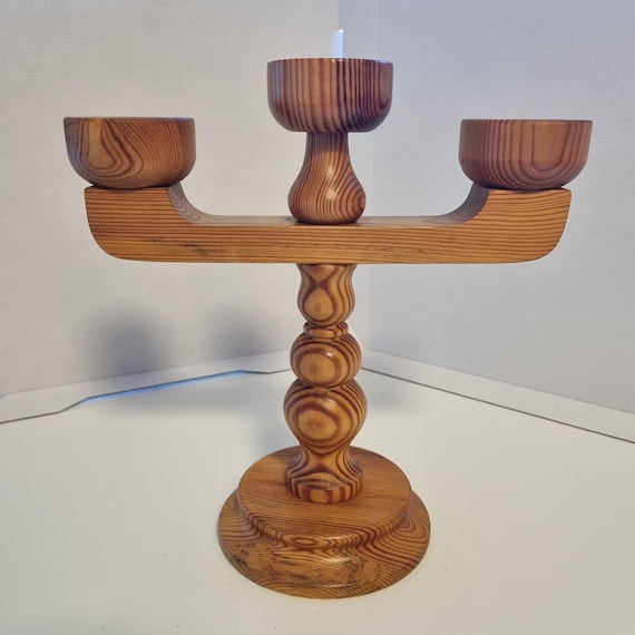Smalands Slojd Design Stig Johnsson Varnamo Sweden Wooden candle holder