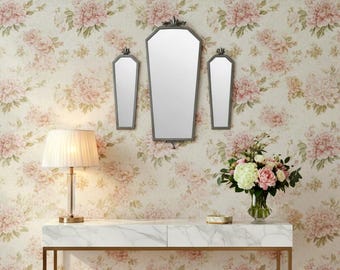 Rare Swedish Grace Pewter Mirror Set, Svenskt Tenn Style, 1930s