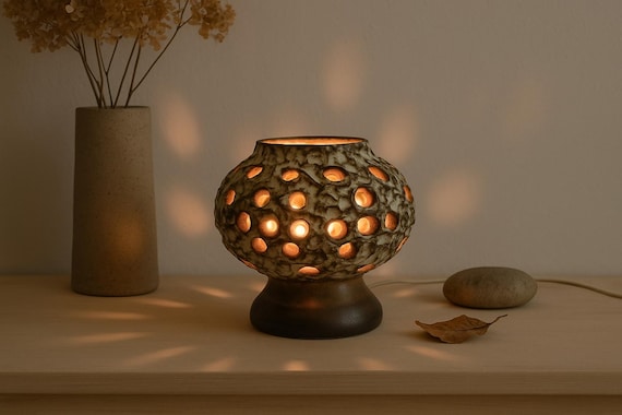 EGO Stengods Atelje Ceramic LAMP, design by Bruno Karlsson, 1970s , Vintage Ceramic Designer Lamp , Retro Scandinavian Pottery