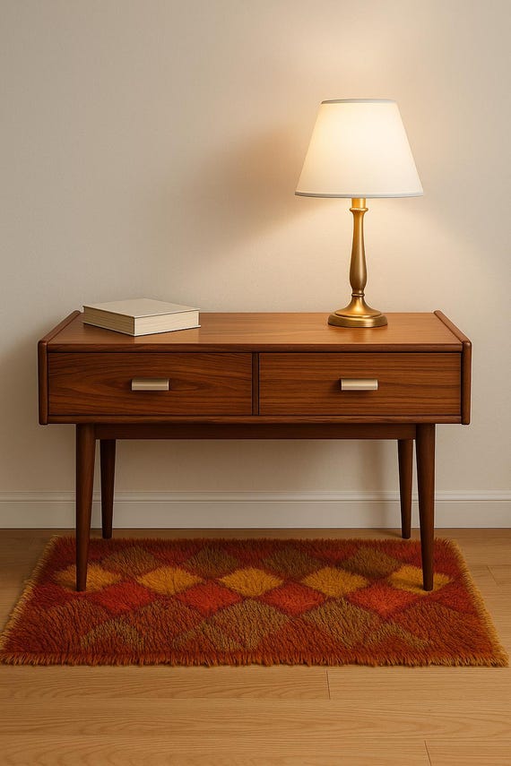 Midcentury Danish design chest of drawers / drawer dresser / 2 drawers cabinet, 1960s