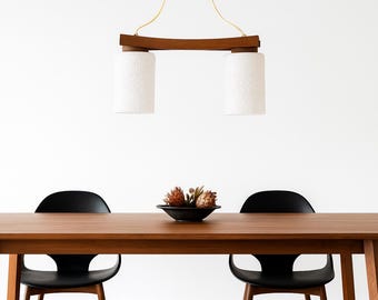 Domusシャンデリアチーク材ランプ60年代ミッドセンチュリー5電球