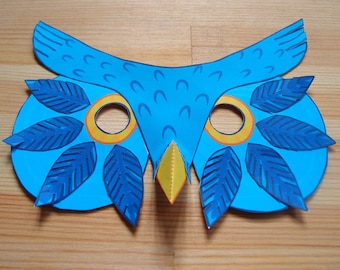 Owl Mask - Printable Mask - Paper Craft Kit - Kid's Activity