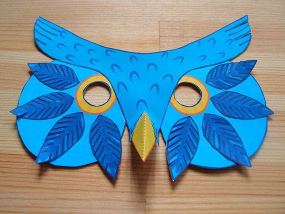 Owl Mask Printable Mask Paper Craft Kit Kid's Activity 