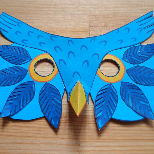 Owl Mask - Printable Mask - Paper Craft Kit - Kid's Activity