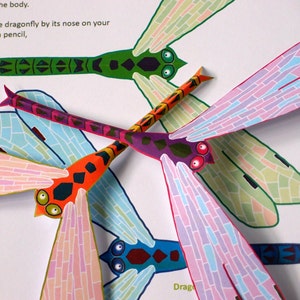 Balancing Dragonfly Toy Printable Craft Kit Kid's Craft Activity Physics Toy image 1