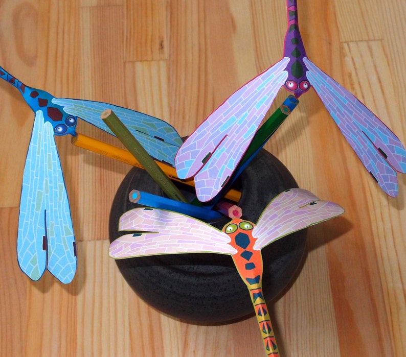 Balancing Dragonfly Toy Printable Craft Kit Kid's Craft Activity Physics Toy image 5