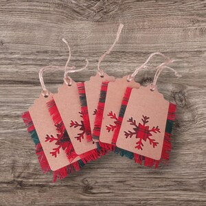 Fransen 100% Wolle Tartan und Karte Weihnachtsanhänger
