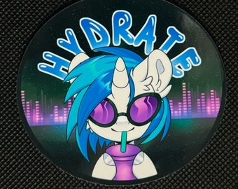 Hydrate Vinyl Scratch Circle Sticker l MLP Sticker
