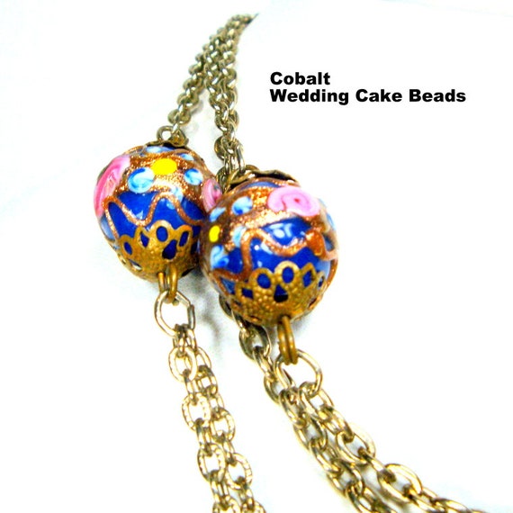 SALE, Murano Glass Tassel Necklace, Wedding Cake … - image 6