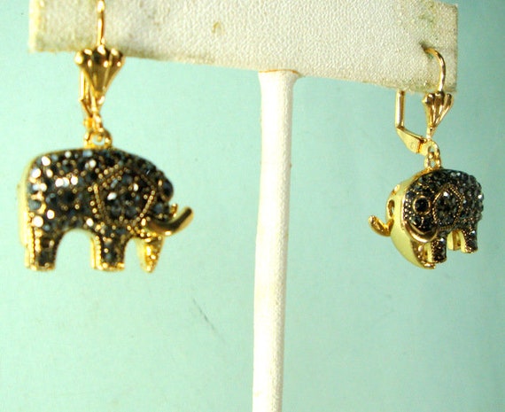 Gorgeous Elephant Rhinestone Earrings, Sparkling … - image 6