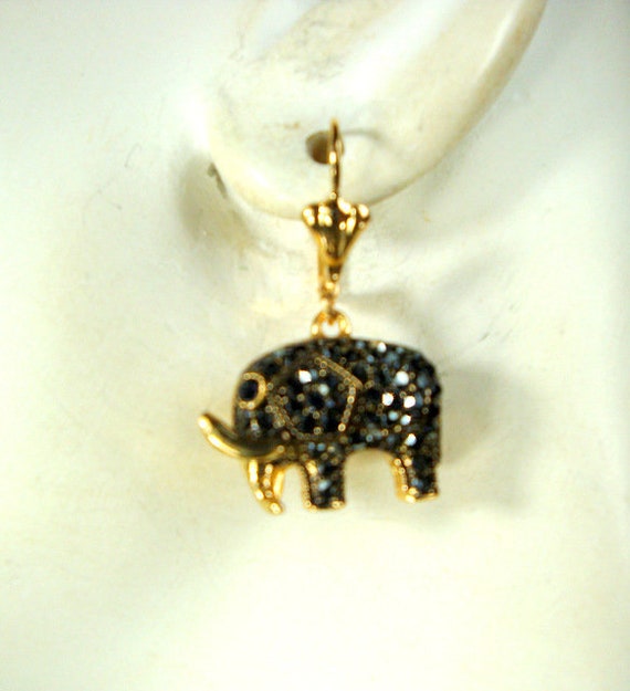 Gorgeous Elephant Rhinestone Earrings, Sparkling … - image 4