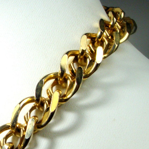 Chunky Gold Double Chain Linked Necklace,  Metro … - image 2