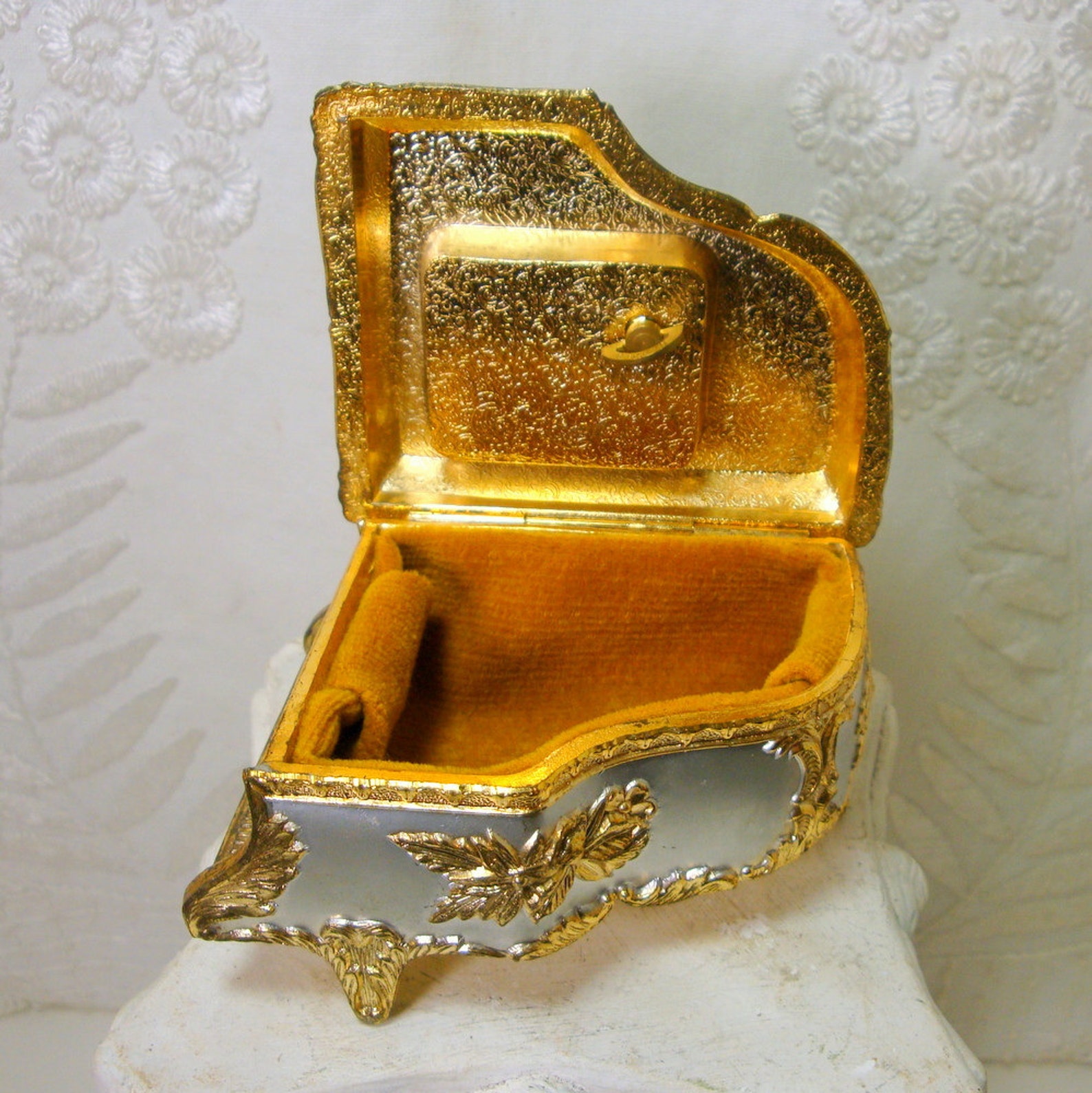Piano Music Box Grand Piano Jewelry Box 1950s JAPAN Ornate Etsy