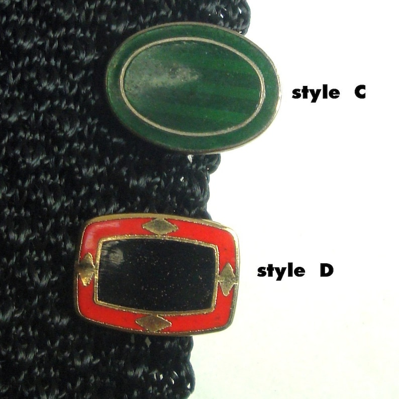 Tie Clips Cobalt 1950s Tie Clips Italian Enamel Tie Bars Green Red Jewelry For Dudes Art Deco Black Enamels Skinny Tie Bars