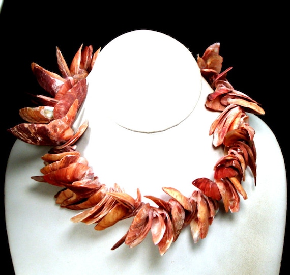 Dusty Rose Mauve Pink Seashell CHOKER Necklace, Wi