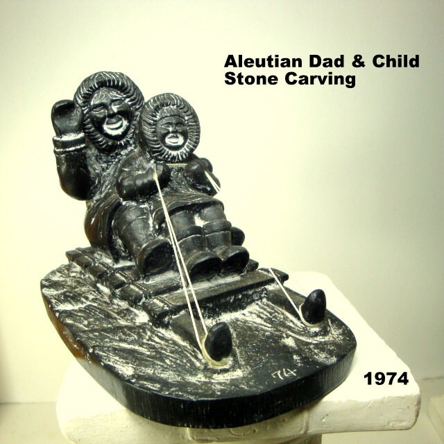 Vintage Vanstone Soapstone Sculpture: Northwest Native Child on