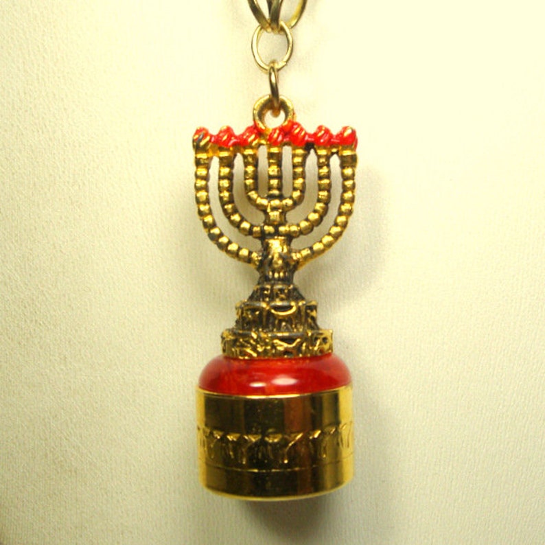 Judaica Menorah. Candelabra Hanukah Pendant on Chain Etsy