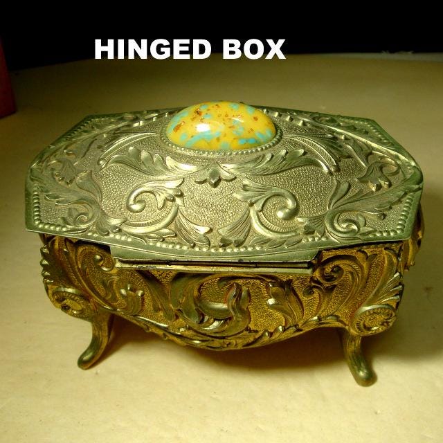 Large Gold Ornate Vintage Box - Etsy