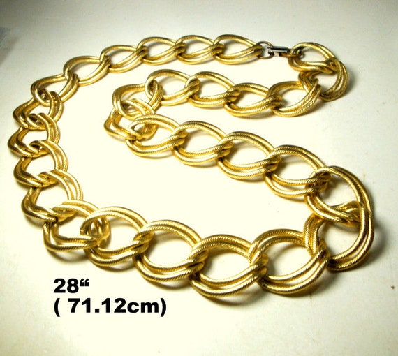 28" Bold Goldtone Double Link Chain, Ligtweight, … - image 3