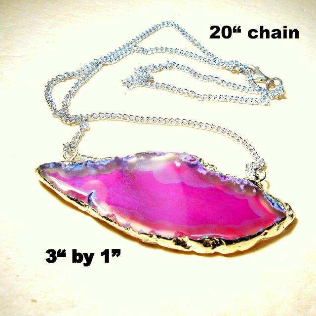 ネックレス・ペンダント Clear Quartz with Colored String (3 colors) New Nina Wynn Geode Quartz Pendant 38-40