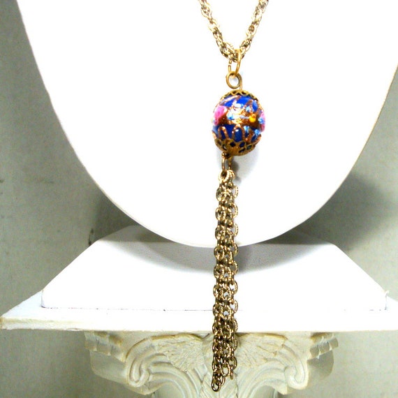 SALE, Murano Glass Tassel Necklace, Wedding Cake … - image 10
