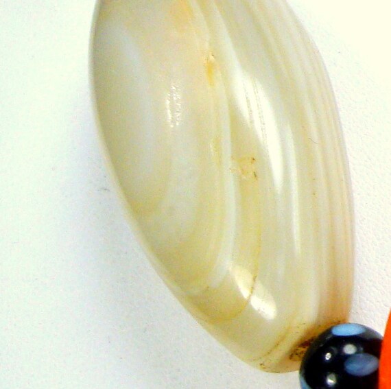 AFRICAN Trade Bead Necklace,  Giant White Agates,… - image 9