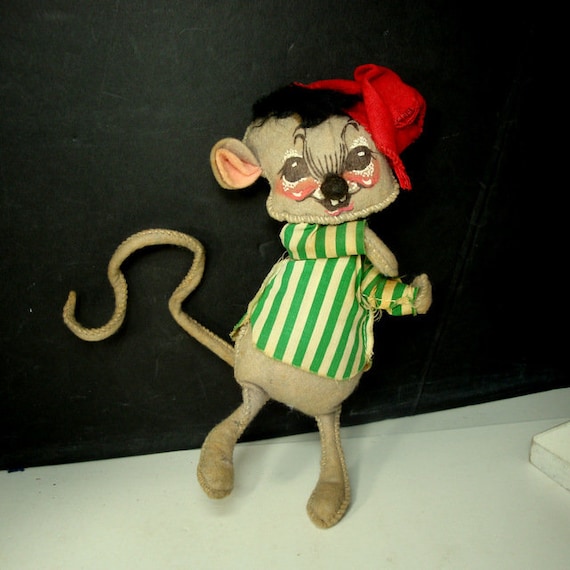 ビンテージ.ハーベストマウス アナ リー（Anna.leedool） Vintage Annalee Dolls - Mouse in Santa Hat - 1972 (#AL329) - Etsy