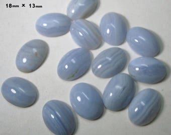 Pair of Crazy Lace Agate Cabochons, Blue Stone Pair, Supplies,  Rings, Earrings, Jewelry, 18mm x 13mm, for TWO