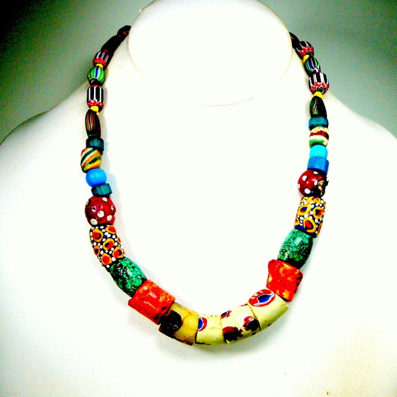 African Trade Bead Necklace Antique Venetian Italian Glass - Etsy