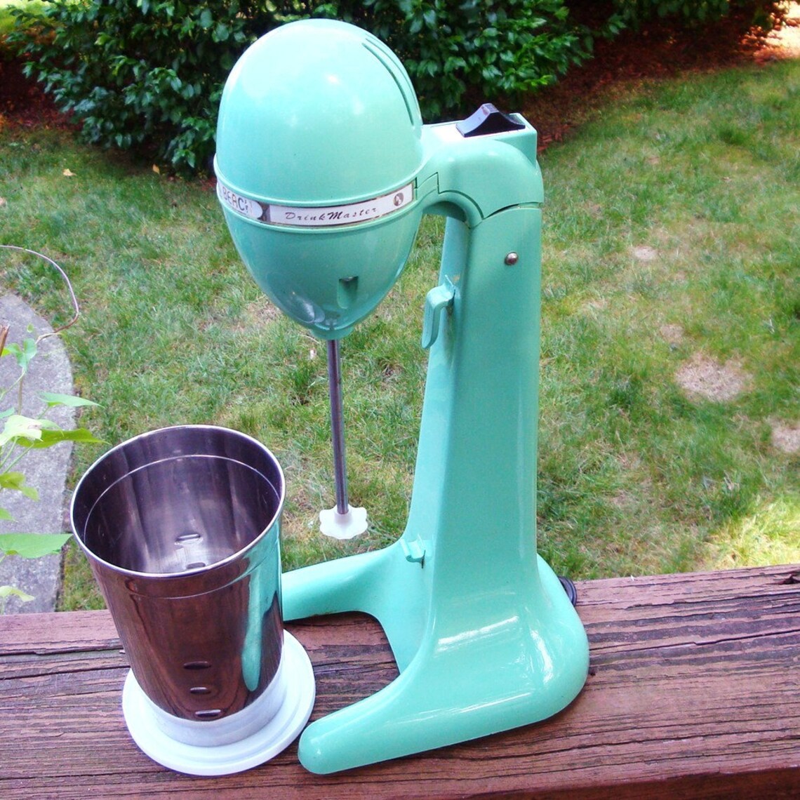 Vintage Hamilton Beach Retro Green DrinkMaster Mixer Blender Etsy