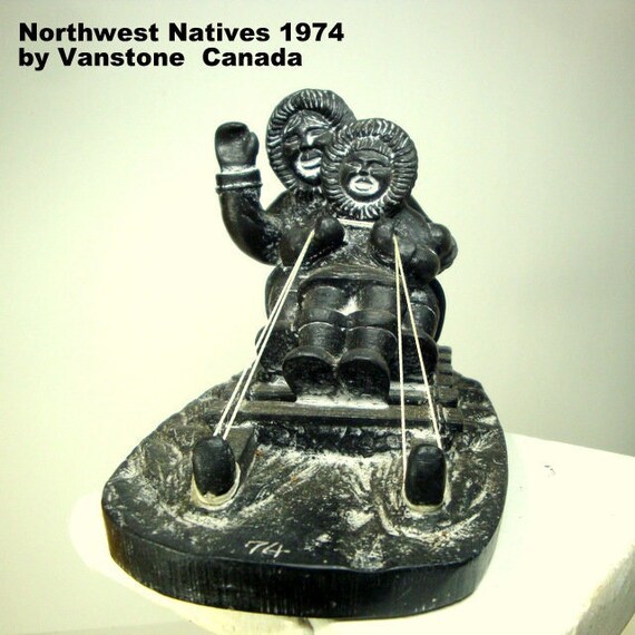 soap stone sculpture | ヴィンテージ オブジェ Vintage Vanstone Soapstone Sculpture: Northwest Native Child on