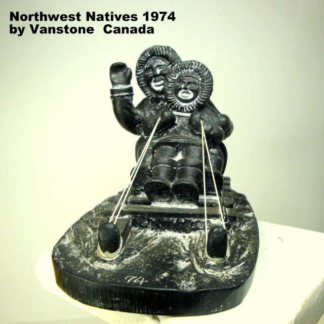 Vintage Vanstone Soapstone Sculpture: Northwest Native Child on
