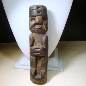 Kenya Africa Hand Carved Wood Man Sculpture, Kenyan African Primitive Folk Art, 1980s
